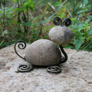 Natural rock animal turtle with iron