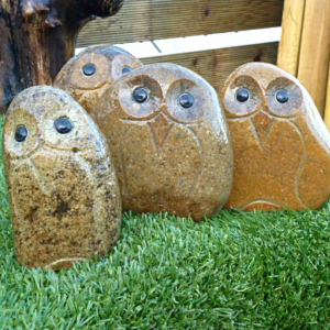 Small rock owl carving