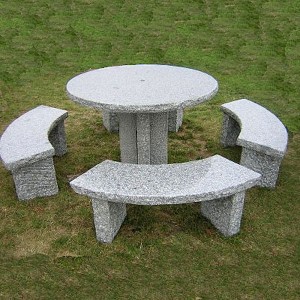 Granite furniture table and chair set