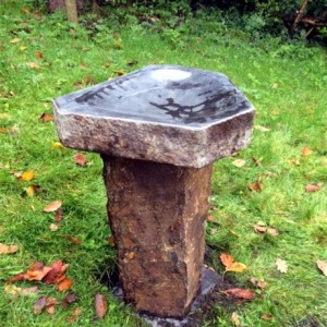 Polished surface basalt basin sink