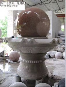 Outdoor marble water fountain with ball