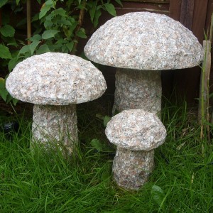 Garden decorative stone mushrooms