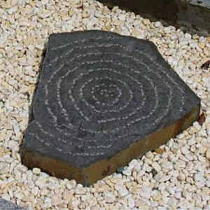 Swirl Carving Basalt Step Stone