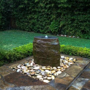 Basalt boulder fountain