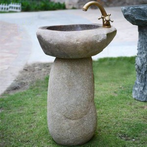 Polished surface basalt basin sink