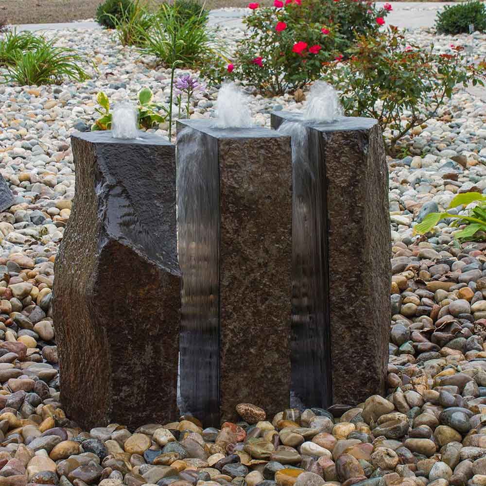 Natural stone water feature (basalt, granite, marble and boulder)