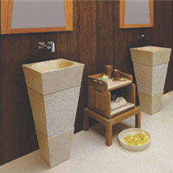 Natural stone rustic pedestal washing sink