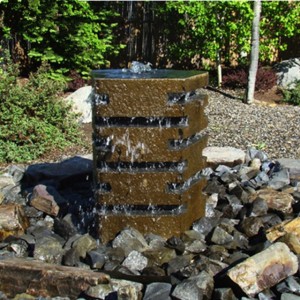 Polished flat top – basalt water fountain