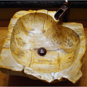 Cobble stone bathroom wash sink