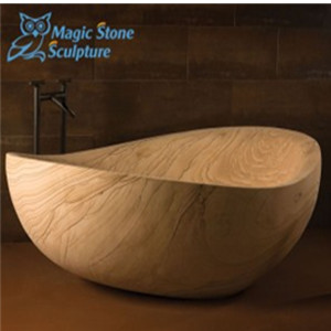 Bowl shape limestone sinks countertops for bathroom decor