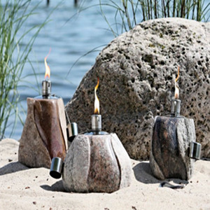 Natural stone tea light magic lantern candle holder insert