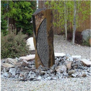 Basalt water fountain column