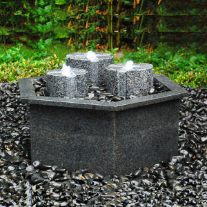 OEM/ODM Manufacturer Sink Bowl -
 Three pillars granite  block fountain with basin for sale – Magic Stone