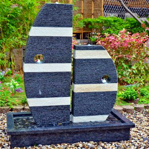 Large outdoor stone boat shape water fountains for sale