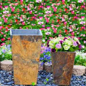 Granite stone outdoor square planter flower pots